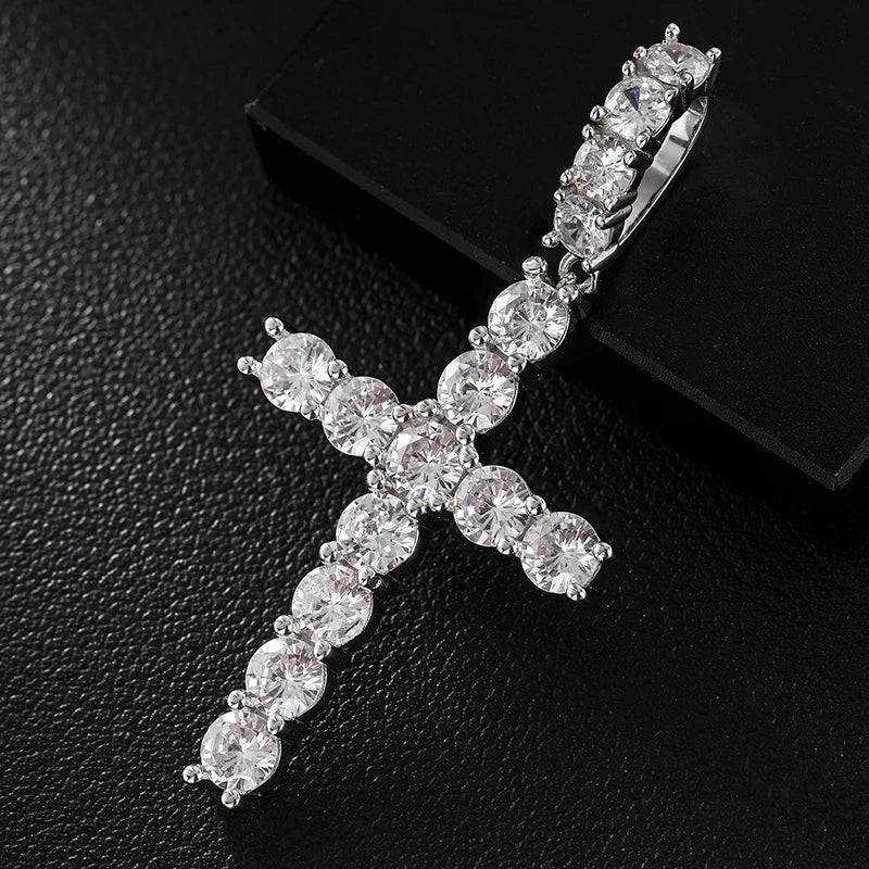  Pendentif Croix en moissanite