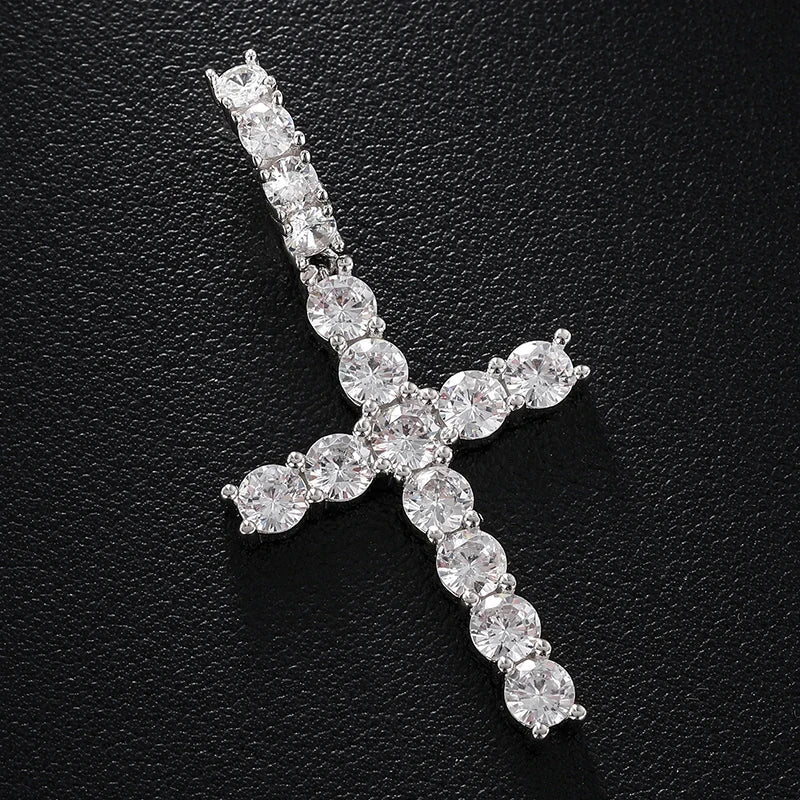  Pendentif Croix en moissanite