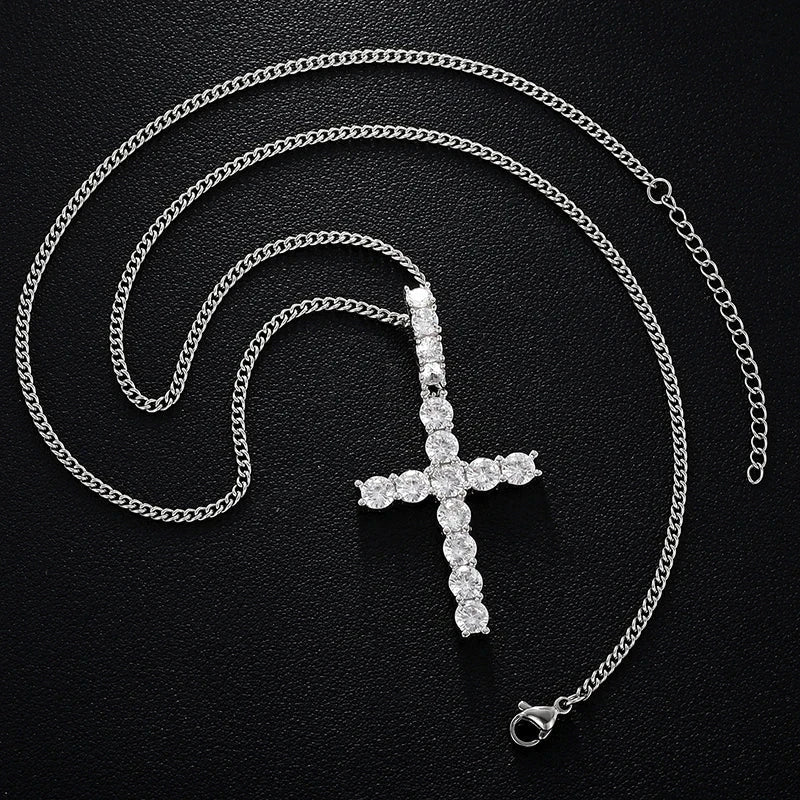  Pendentif Croix en moissanite