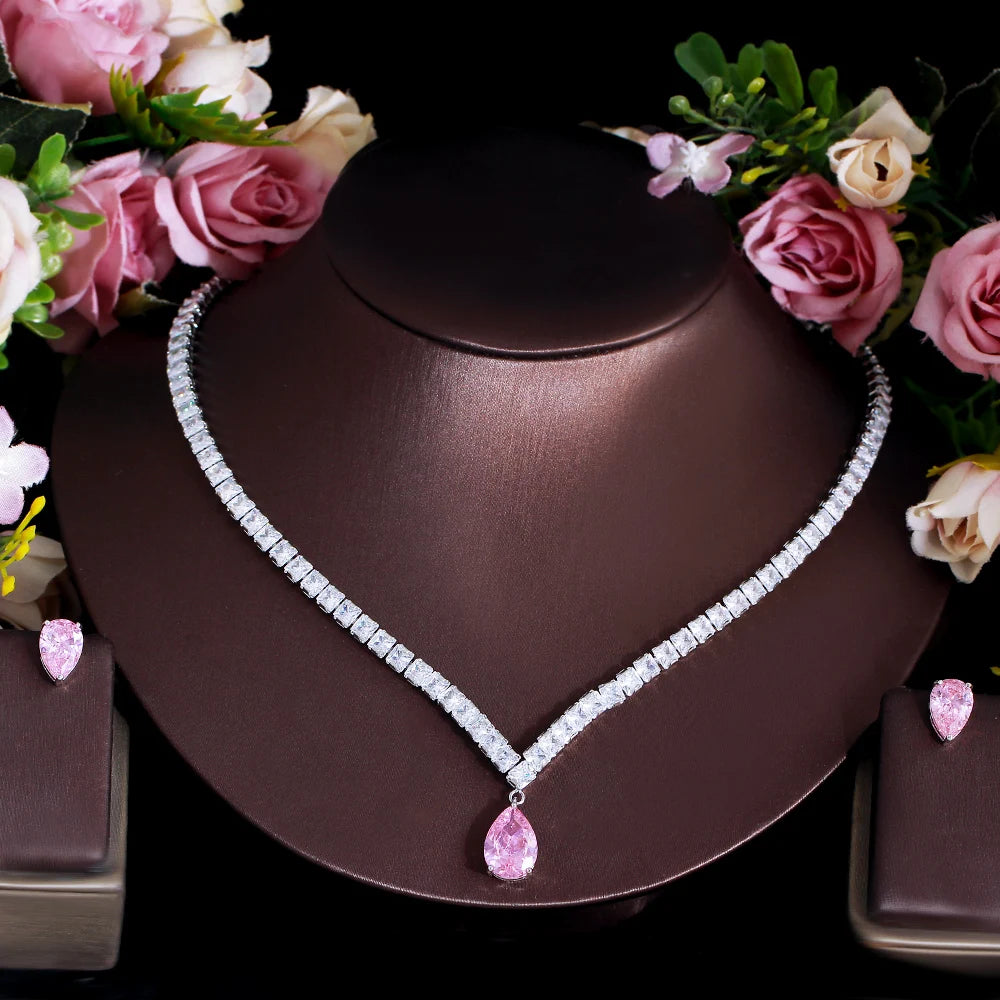 Collier Rose Cubic CZ (2pcs)